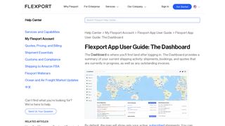 Flexport App User Guide: The Dashboard - Flexport