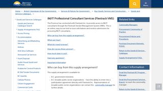 IM/IT Professional Consultant Services - Province of British Columbia