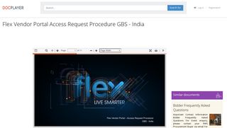 Flex Vendor Portal Access Request Procedure GBS - India - PDF