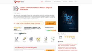 Fillable Online Flex Vendor Portal Access Request Procedure Fax ...