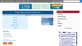 Finger Lakes Federal Credit Union - Geneva, NY - Credit Unions Online