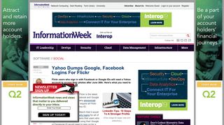 Yahoo Dumps Google, Facebook Logins For Flickr - InformationWeek