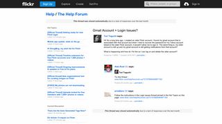 Flickr: The Help Forum: Gmail Account + Login Issues?