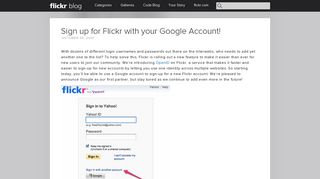 Sign up for Flickr with your Google Account! | Flickr Blog
