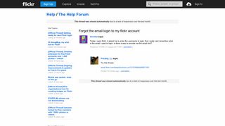 Flickr: The Help Forum: Forgot the email login to my flickr account