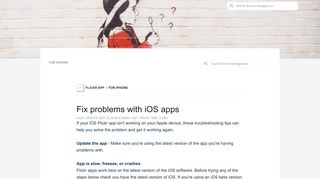 Fix problems with iOS apps - Flickr
