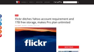 Flickr ditches Yahoo account requirement and 1TB free storage ...