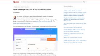 How to regain access to my Flickr account - Quora