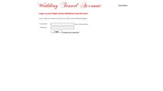 Login to your Flight Centre Wedding Travel Account.
