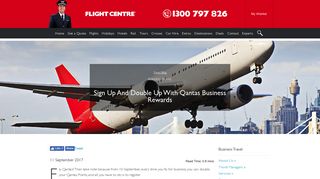 Sign Up And Double Up With Qantas Business Rewards - Flight Centre