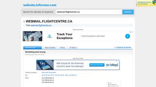webmail.flightcentre.ca at WI. Something went wrong - Website Informer