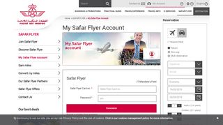 Royal Air Maroc - My Safar Flyer Account