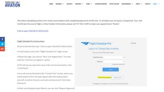 Online Flight Scheduling | Tampa Bay Aviation