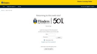 Flinders Learning Online: Log in to the site