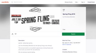 Spring Fling 2019 Tickets, Sat, Apr 27, 2019 at 1:00 PM | Eventbrite