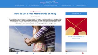 How to Get a Free Membership on Fling | Dating Tips