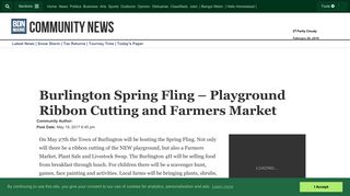 Burlington Spring Fling – Playground Ribbon Cutting and Farmers ...