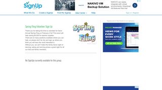 Group Page: Spring Fling Volunteer Sign Up | SignUp.com