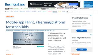 Mobile app Flinnt becomes learning platform for school kids - The ...