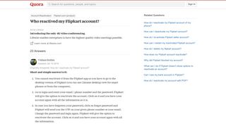 Who reactived my Flipkart account? - Quora