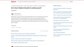 How does Flipkart handle its admin panel? - Quora