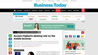Access Flipkart's desktop site on the mobile browser - Business Today