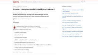 How to change my mail ID on a Flipkart account - Quora