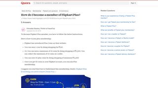 How to become a member of Flipkart Plus - Quora