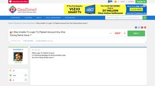 I Was Unable To Login To Flipkart Account Any One Facing Same ...