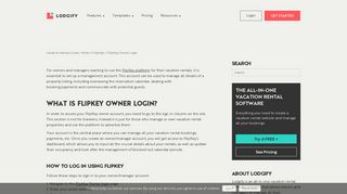 Using the FlipKey Owner Login Section - Lodgify