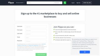 Sign up for a new Flippa Account | Flippa