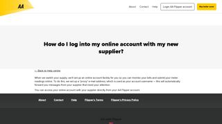 How do I log into my online account with my new supplier? - Flipper