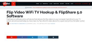 Flip Video WiFi TV Hookup & FlipShare 5.0 Software | ZDNet