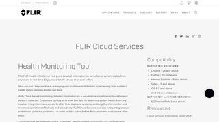 FLIR Cloud - Health Monitoring Tool | FLIR Systems