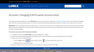 Accounts: Changing FLIR FX owner account email - Lorex Support ...
