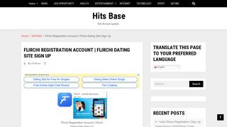 Flirchi Registration Account | Flirchi Dating Site Sign Up - Hits Base