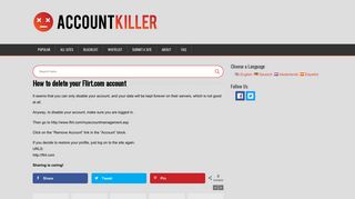 Delete your Flirt.com account | accountkiller.com