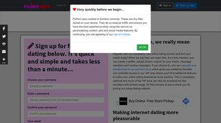 Register for free online dating - flirthut.com