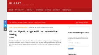 Flirthut Sign Up - Sign In Flirthut.com Online Dating - Hillsay