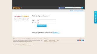 Flirtic.com login and password