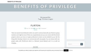 flirton login Archives - Benefits of Privilege