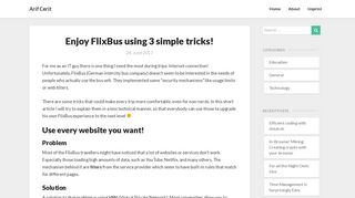 Enjoy FlixBus using 3 simple tricks! - Arif Cerit - Blog