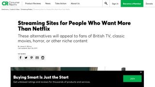 Streaming Sites That Are Alternatives to Netflix - Consumer Reports