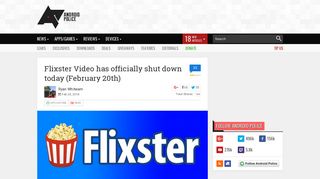 Flixster Video has officially shut down today (February 20th)