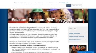 Volunteer - Experience FIRST programs in action. | FIRST