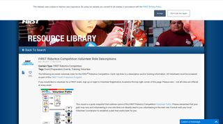 FIRST Robotics Competition Volunteer Role Descriptions | Resource ...