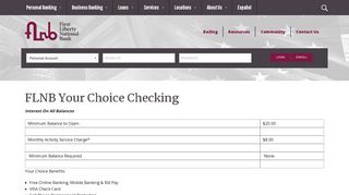FLNB Your Choice Checking - First Liberty National Bank