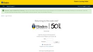 Flinders Learning Online: Log in to the site