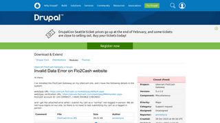 Invalid Data Error on Flo2Cash website [#956380] | Drupal.org