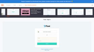 Float - Login Site | Float — Nicely done